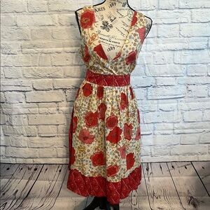 American Rag Cie Sundress Sun Dress Sleeveless Belt V-neck Size Large